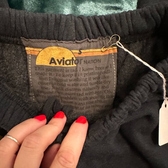 AVIATOR NATION SWEATPANTS - CHARCOAL - SMALL - NWT - Picture 3 of 6